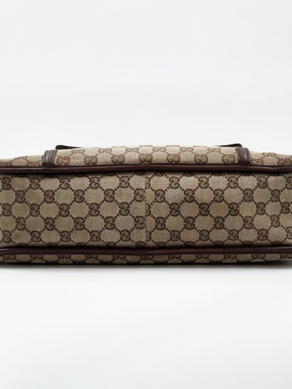 Vintage Gucci GG Monogram Canvas Leather Tote Shoulder Bag - Picture 6 of 12